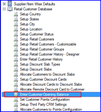 Enter Customer Opening Balance